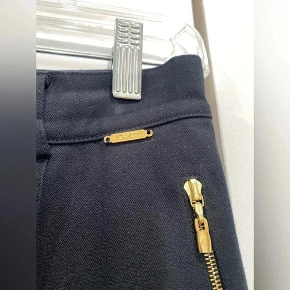 St.John Sport by Marie Gray Black Utility Pants with Gold Zippers Sz 6 - Picture 8 of 10